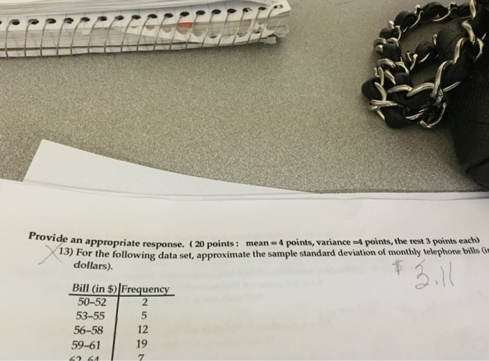 Solved For the following data set, approximate the sample | Chegg.com