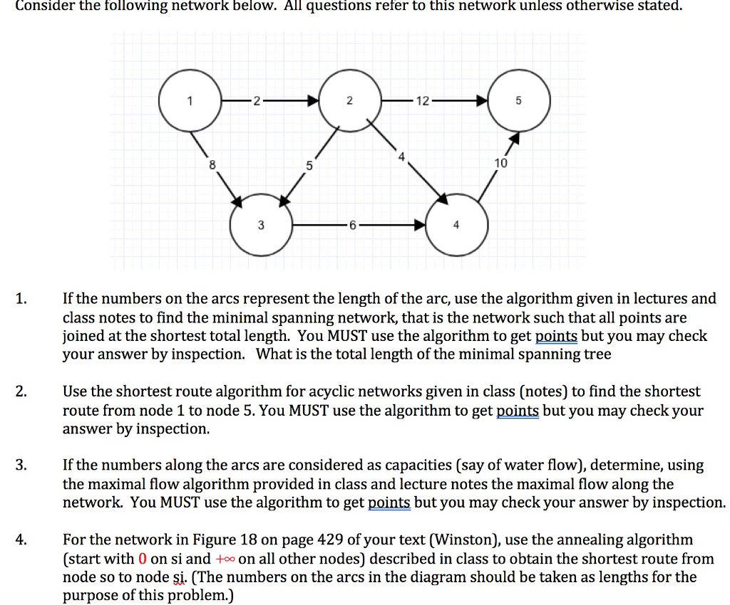 Solved Consider The Following Network Below. All Questions | Chegg.com