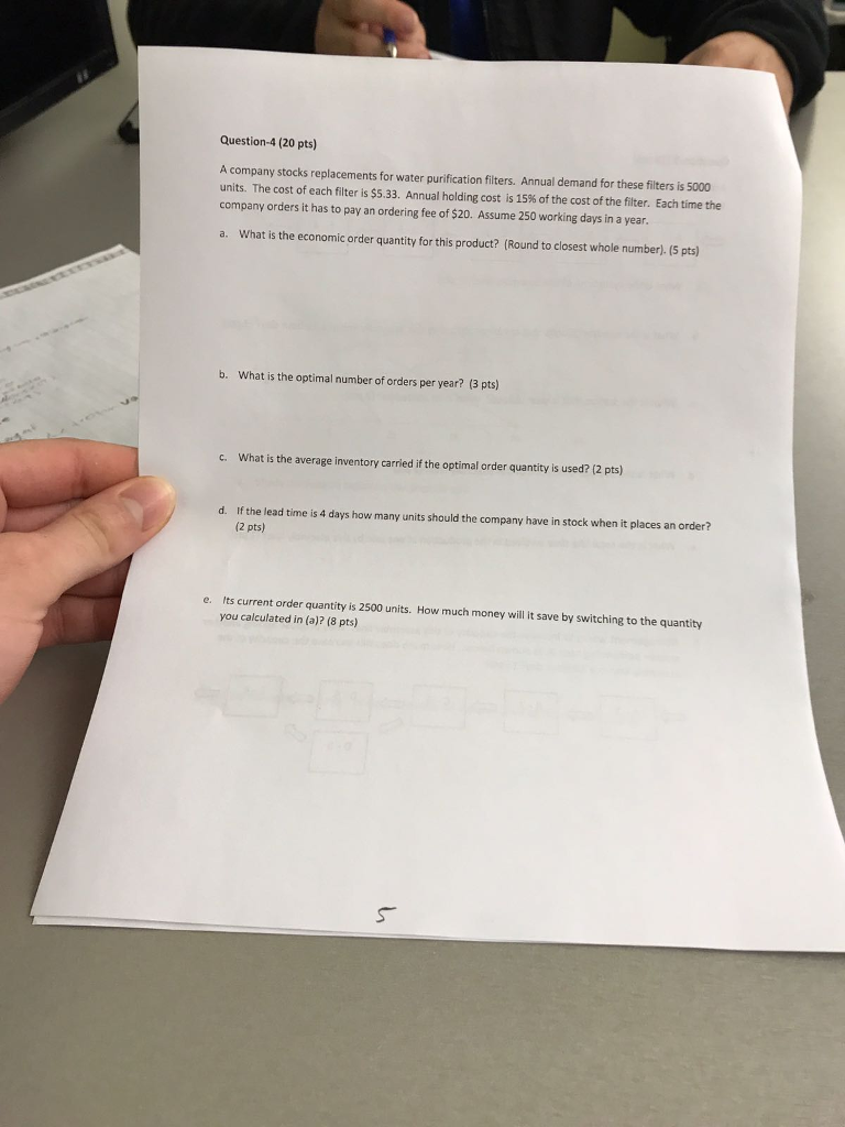 Solved A company stocks replacements for water purification