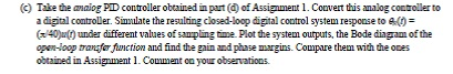 Solved Assignment 1 part (d) answer | Chegg.com