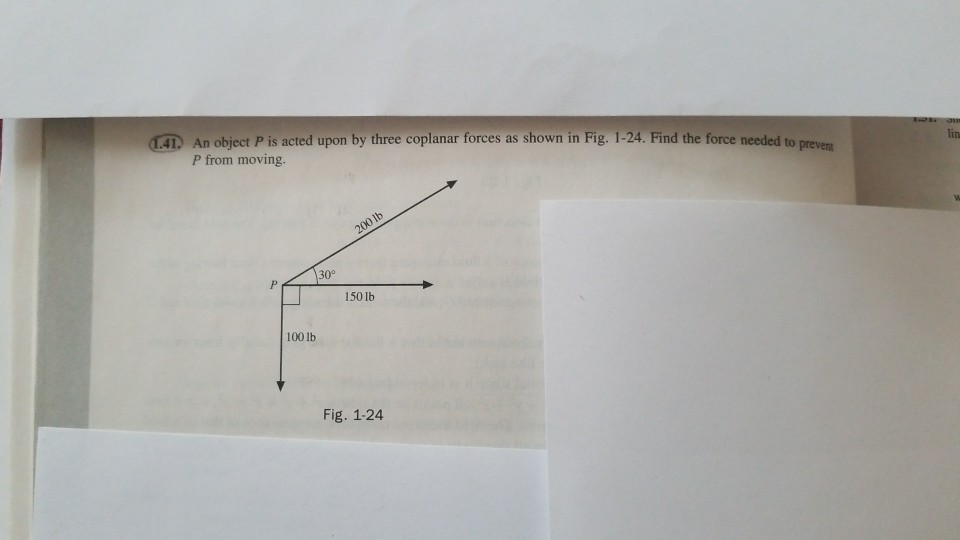 Solved Lin 1 41 An Object P Is Acted Upon By Three Coplanar Chegg