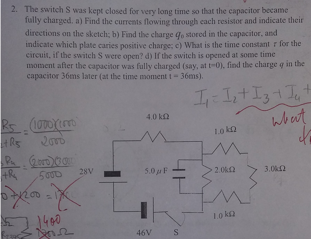 Solved 2. The switch S was kept closed for very long time so | Chegg.com