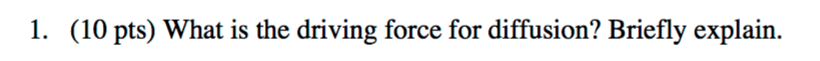 What Is The Driving Force For Diffusion