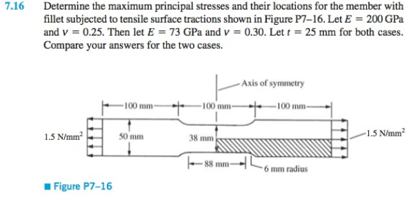 7.16 Determine the maximum principal stresses and | Chegg.com