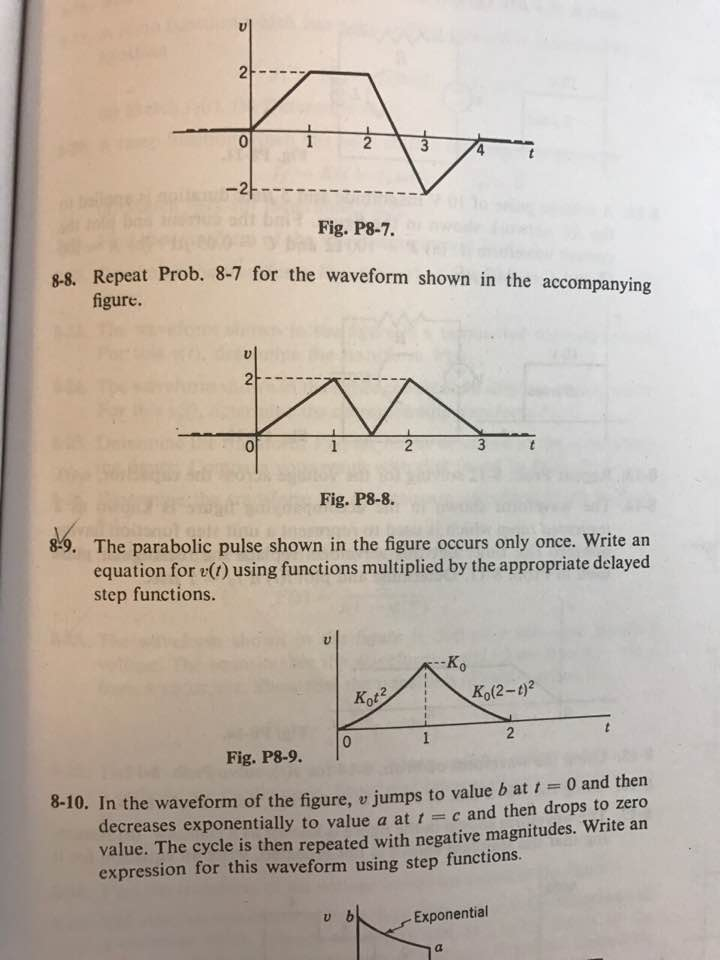 Solved Repeat Prob. 8-7 for the waveform shown in the | Chegg.com