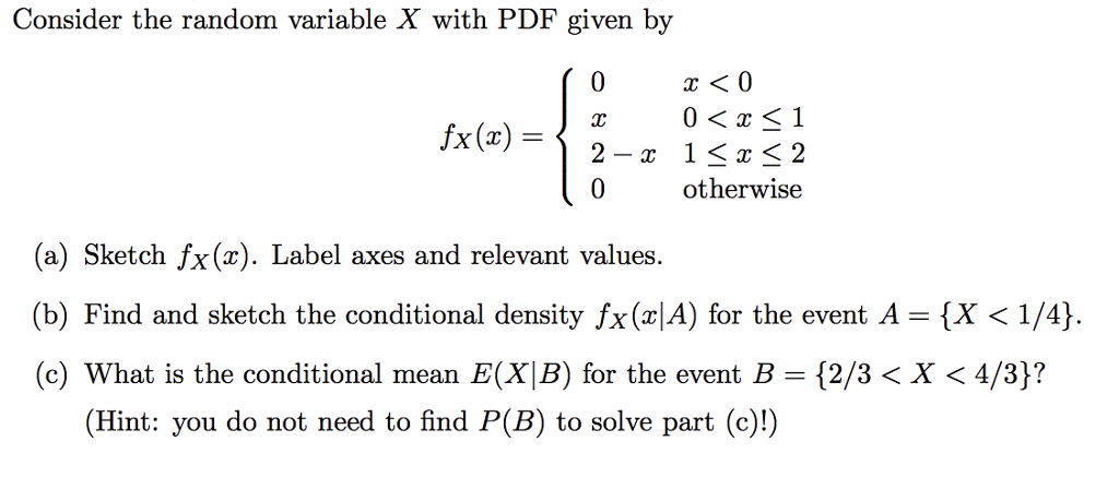 Solved Consider the random variable X with PDF given by x〈0 | Chegg.com