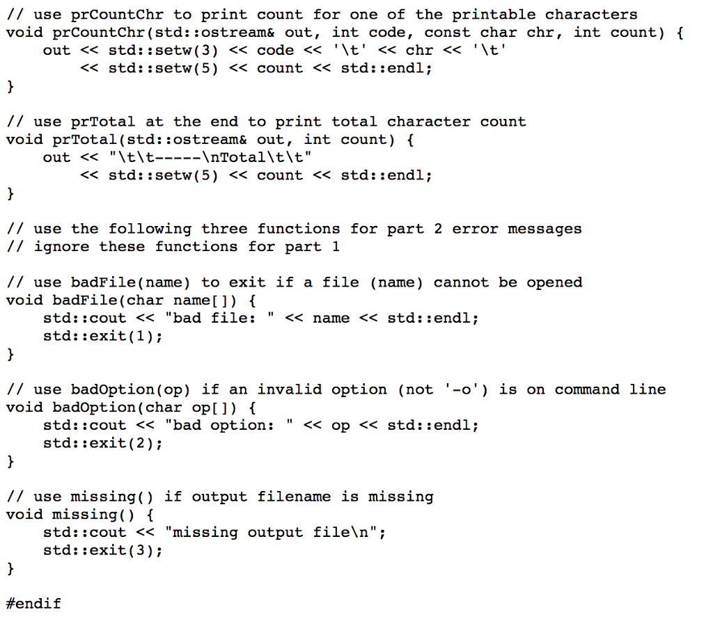 1. Complete counts.cpp using the tools provided in | Chegg.com