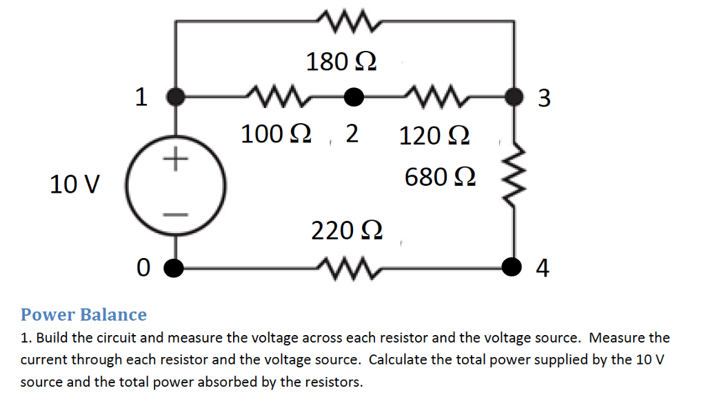 Solved Power Balance Build the circuit and measure the