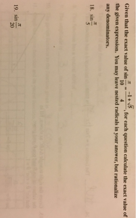 solved-given-that-the-exact-value-of-sin-pi-10-1-chegg