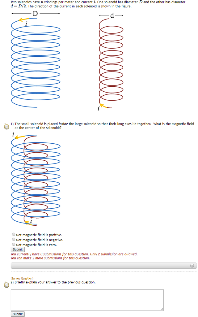 Solved Two solenoids haven windings per meter and currenti.
