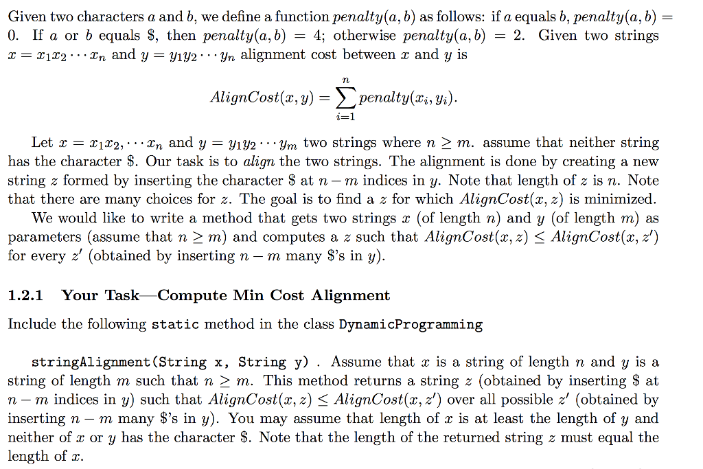 Solved Given Two Characters A And B, We Define A Function | Chegg.com