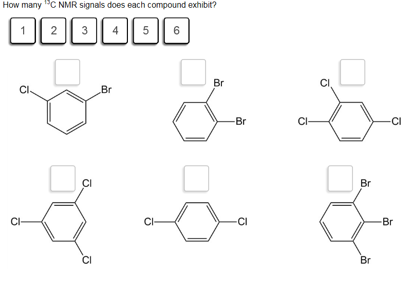 Solved How Many 13C NMR Signals Does Each Compound Exhibi