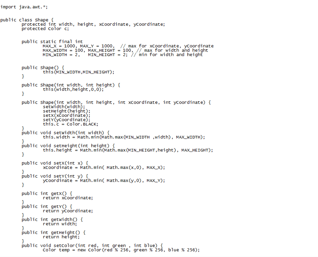 Implement the Trapezoid class and the draw() method | Chegg.com