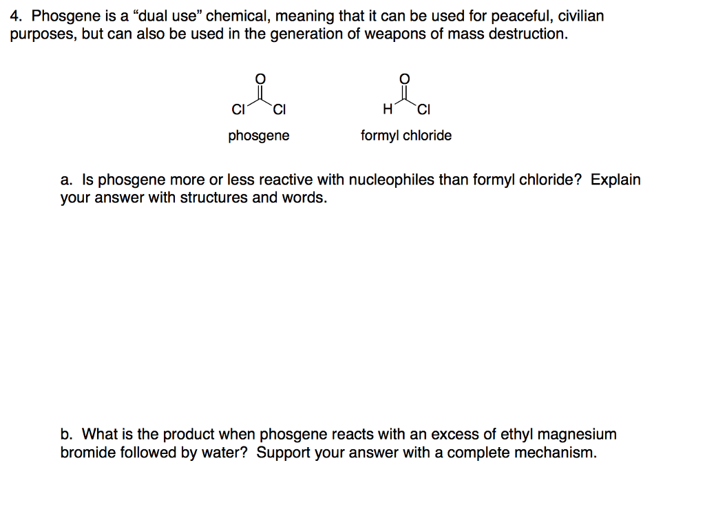 Solved 4. Phosgene Is A 