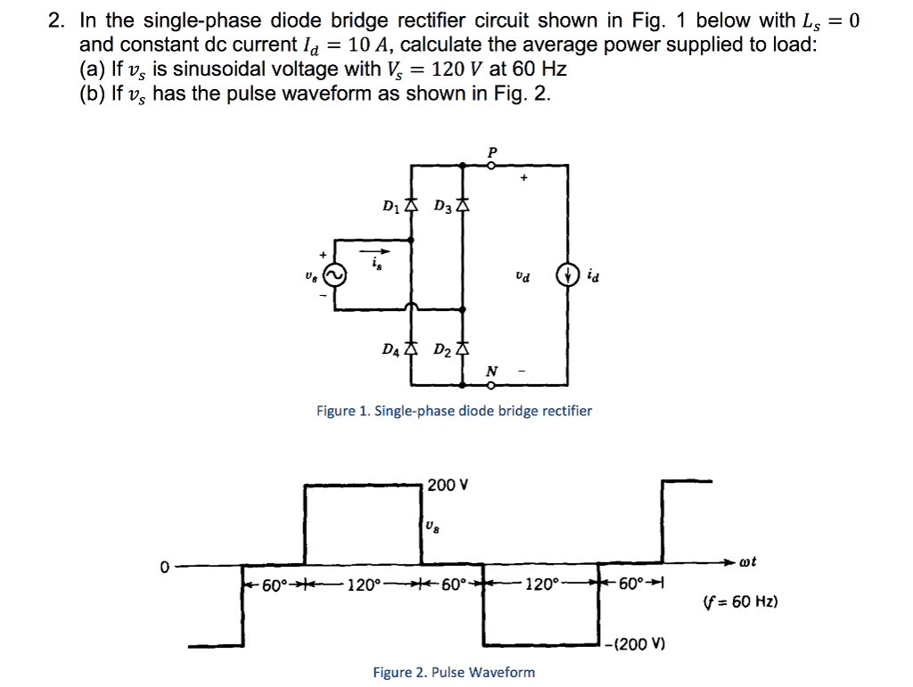 Solved In The Single Phase Diode Bridge Rectifier Circuit 