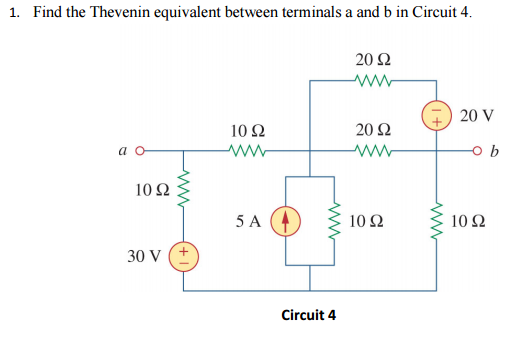 Solved Find the Thevenin equivalent between terminals a and | Chegg.com