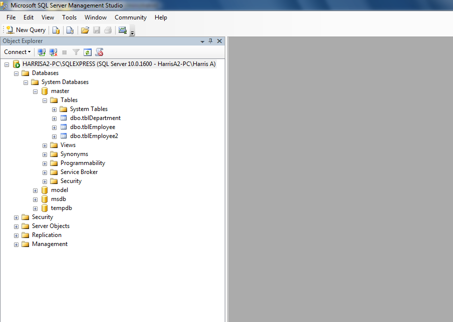 Solved Microsoft SQL Server Management Studio File Edit View | Chegg.com