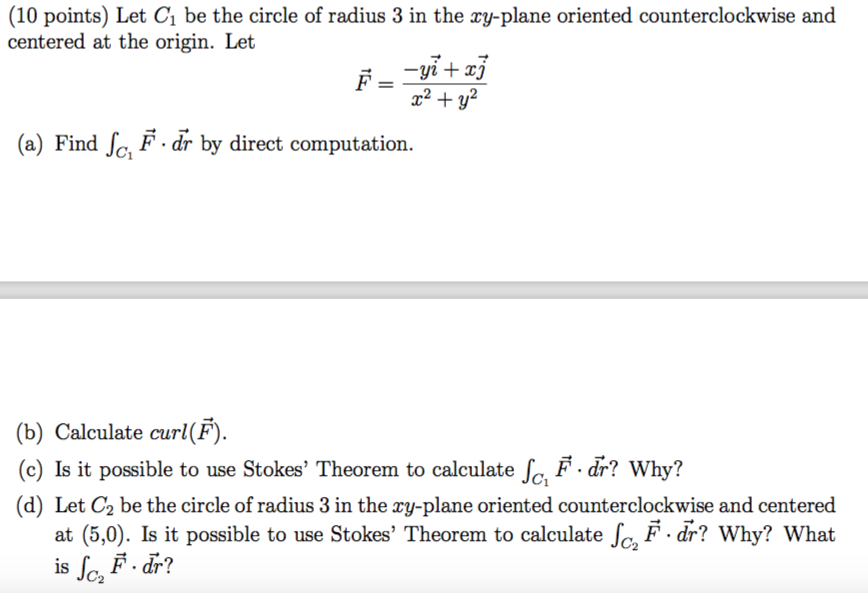Solved (10 points) Let C be the circle of radius 3 in the | Chegg.com