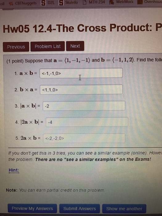 Solved Suppose That A = (1, -1, -1) And B = (-1, 1, 2). Find | Chegg.com