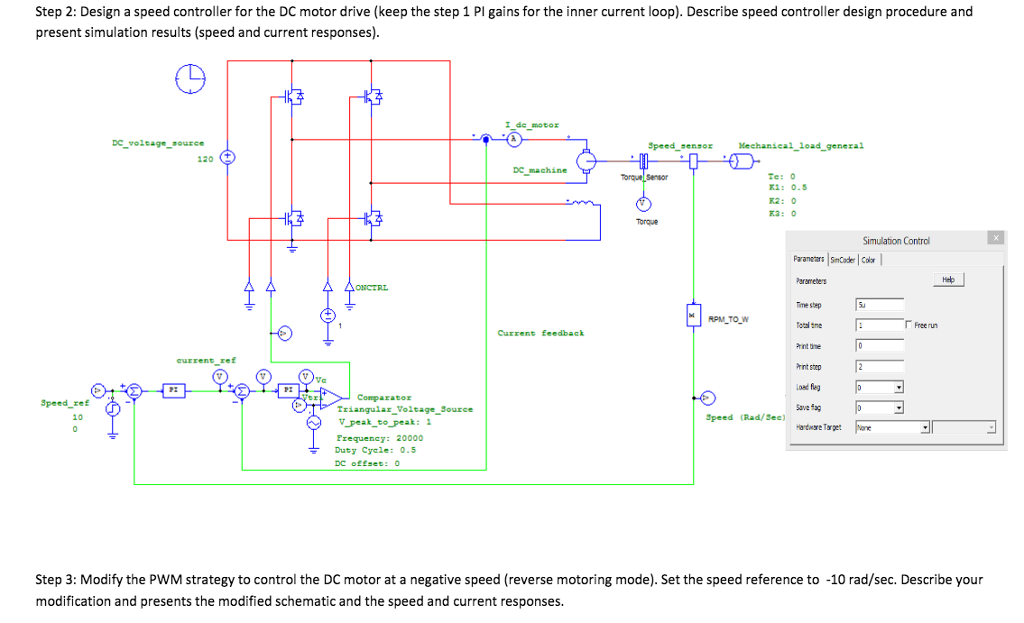 Design a speed controller for the DC motor drive Circuit Diagram