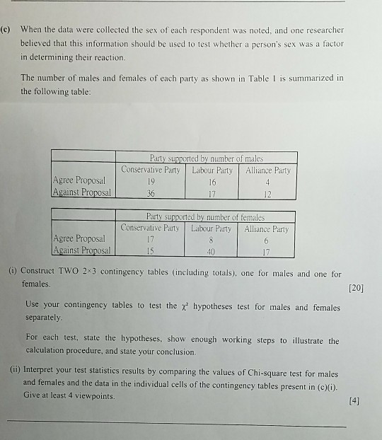 Solved When The Data Were Collected The Sex Of Each 0719