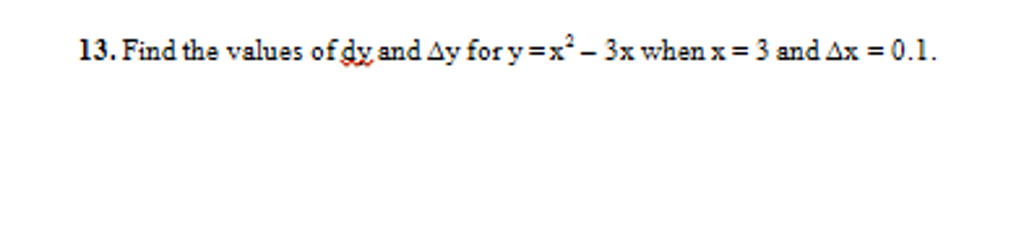 dfind dy and delta y dfind dy and delta y
