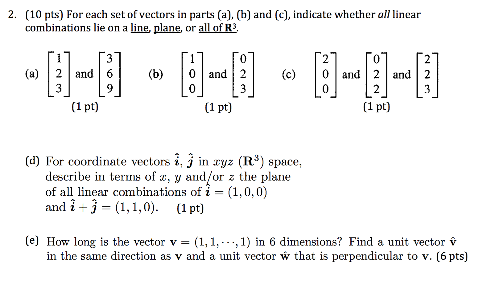 Solved For each set of vectors in parts (a), (b) and (c), | Chegg.com