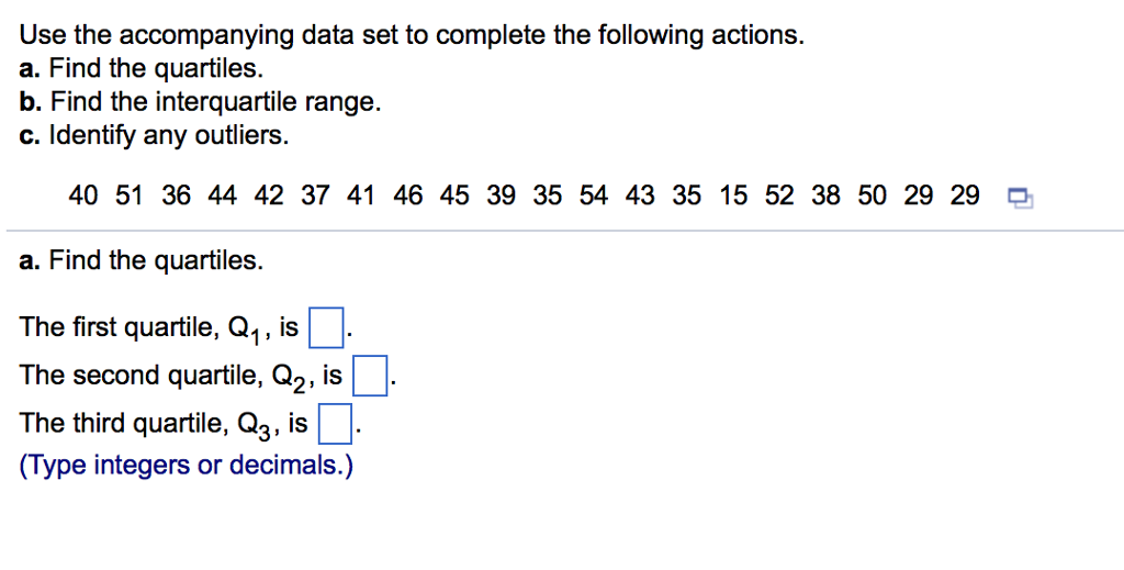 Solved Use The Accompanying Data Set To Complete The | Chegg.com