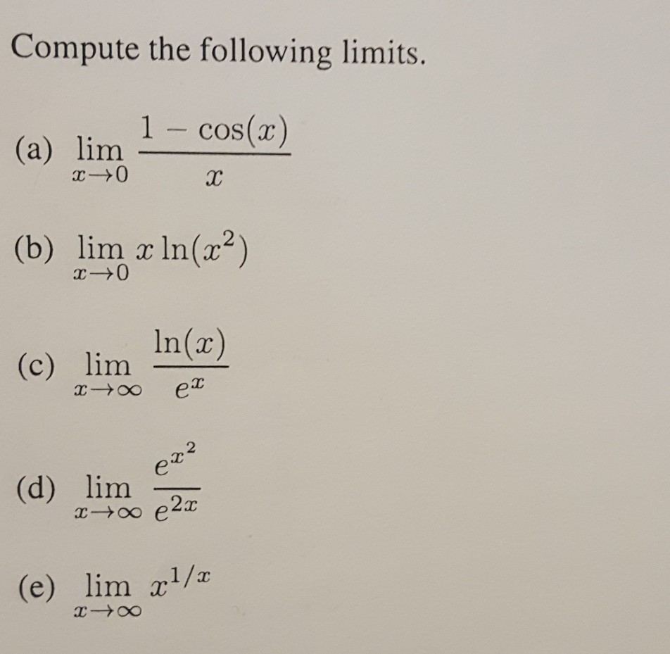 solved-compute-the-following-limits-a-lim-b-lim-x-ln-x-chegg