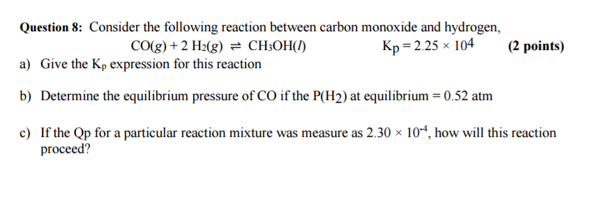 Solved Consider the following reaction between carbon | Chegg.com