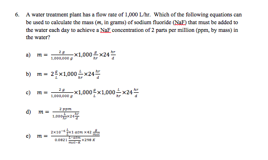 Solved A water treatment plant has a flow rate of 1,000 | Chegg.com