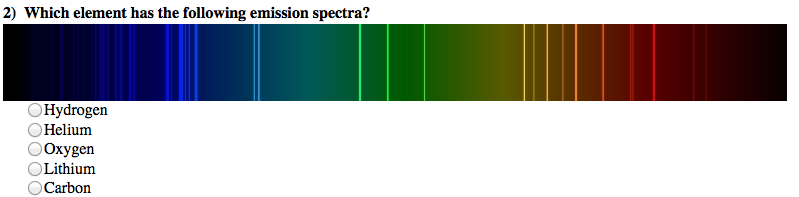 Solved Which Element Has The Following Emission Spectra 