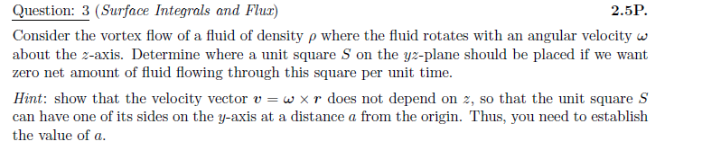 Solved Consider the vortex flow of a fluid of density p | Chegg.com