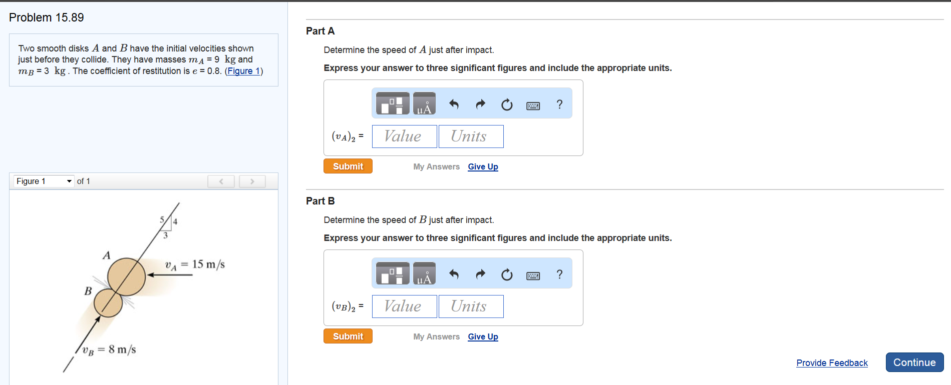 Solved Two smooth disks A and B have the initial velocities | Chegg.com