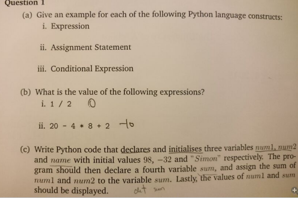python assignment in expression