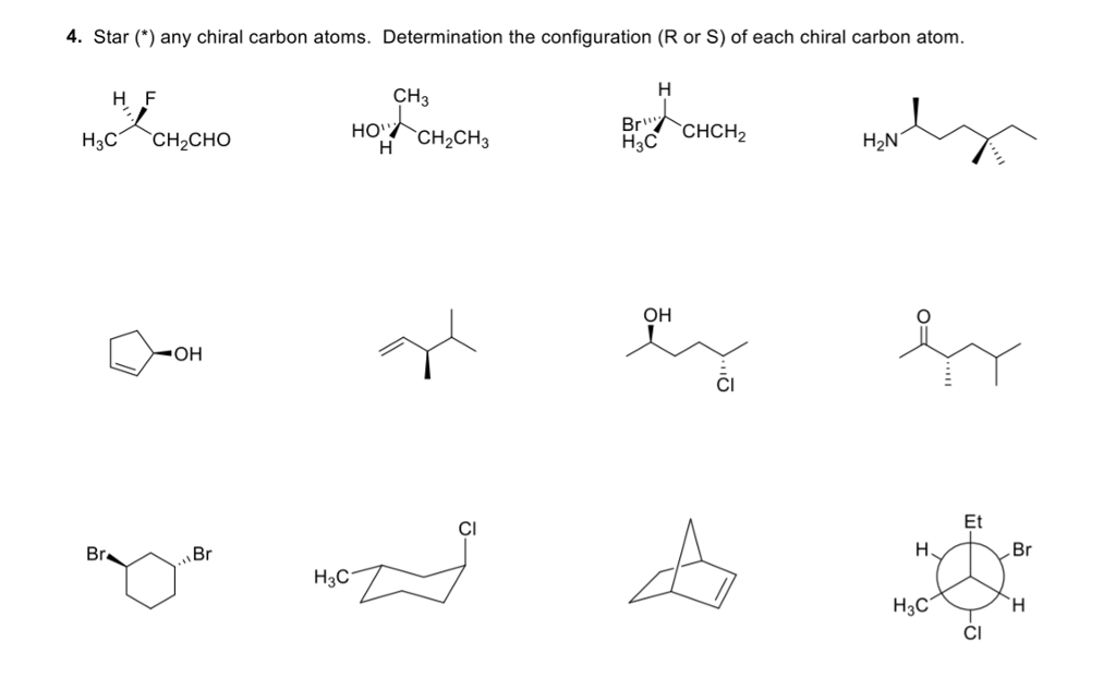 Solved Star (*) any chiral carbon atoms. Determination the | Chegg.com