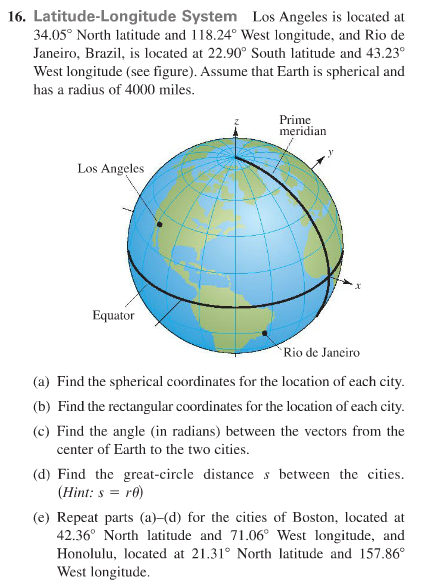 Latitude on sale longitude radians