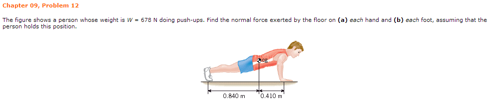 Solved The figure shows a person whose weight is W = 678 N | Chegg.com