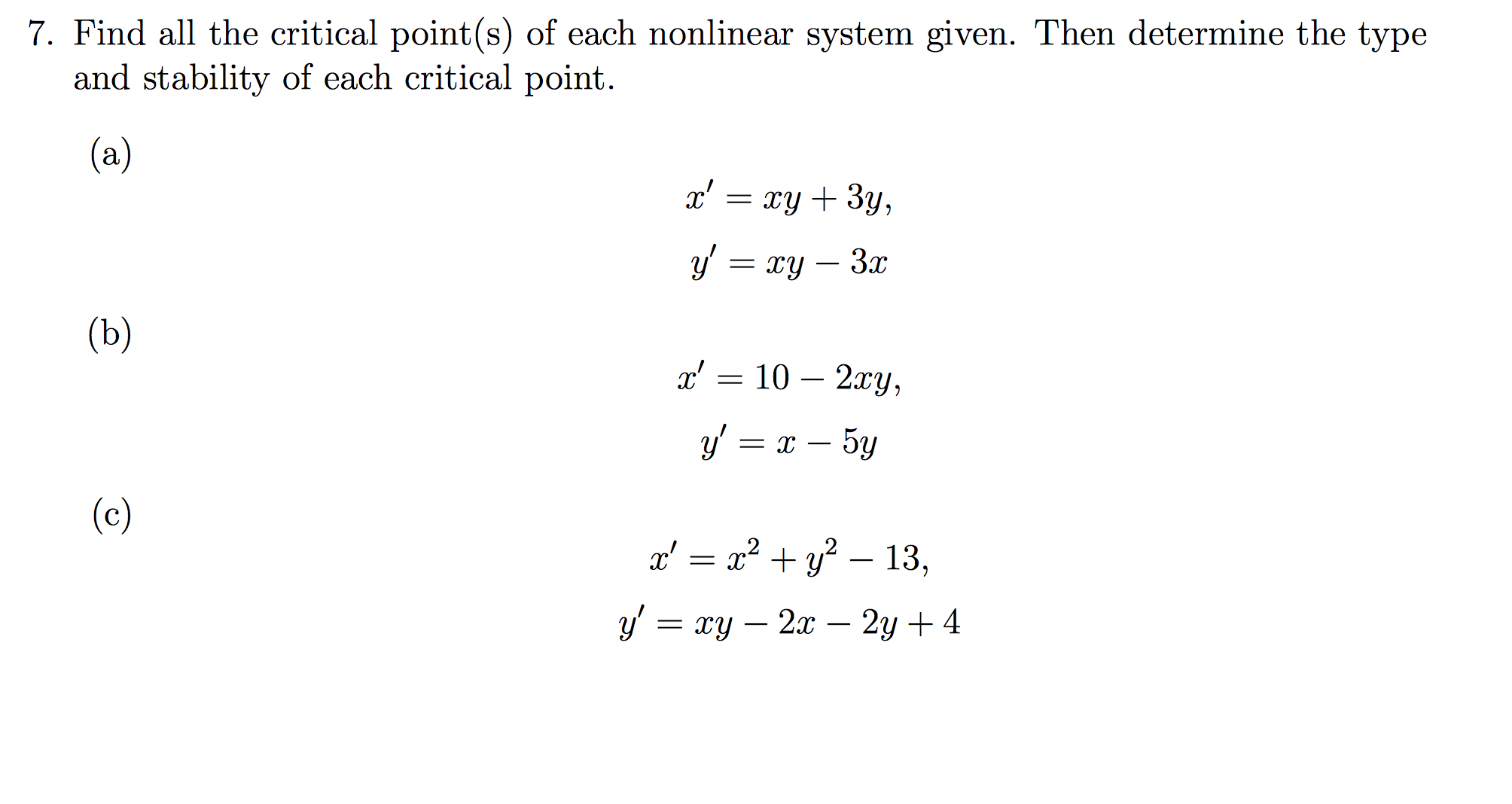 Critical Point Examples