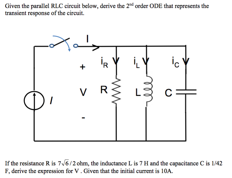 Solved Given the parallel RLC circuit below, derive the 2nd | Chegg.com