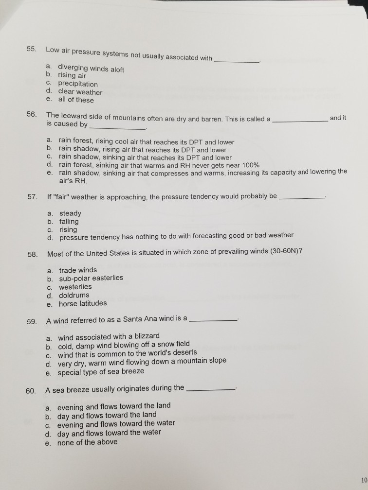 Solved 78. Usually fronts produce several hours of