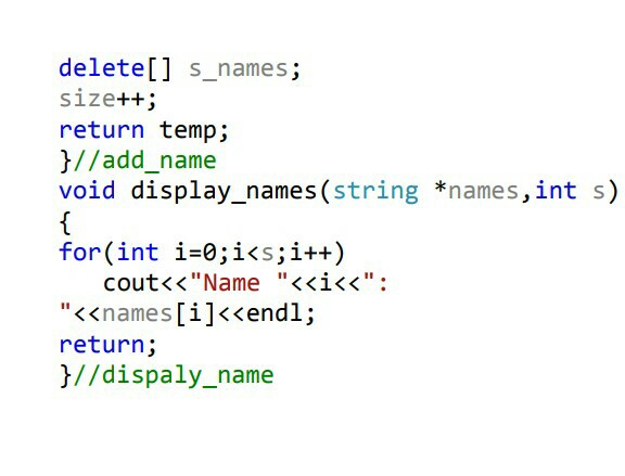 Solved Write a C++ program to delete a name from a list of | Chegg.com