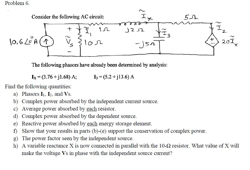 Solved Problem 6 Consider the following AC circuit: 5 n 2 3 | Chegg.com