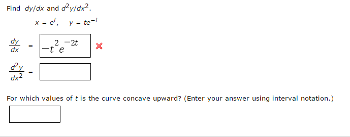 solved-find-dy-dx-and-d-2y-dx-2-for-which-values-of-t-is-chegg