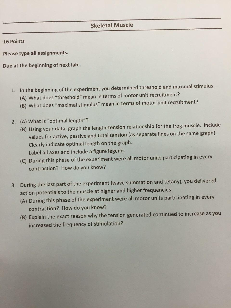 Solved In the beginning of the experiment you determined