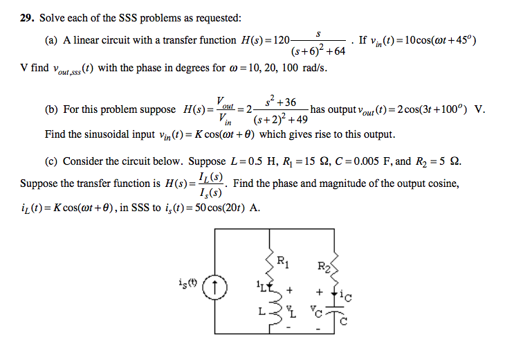 Solved 29. Solve each of the SSS problems as requested: (a) | Chegg.com