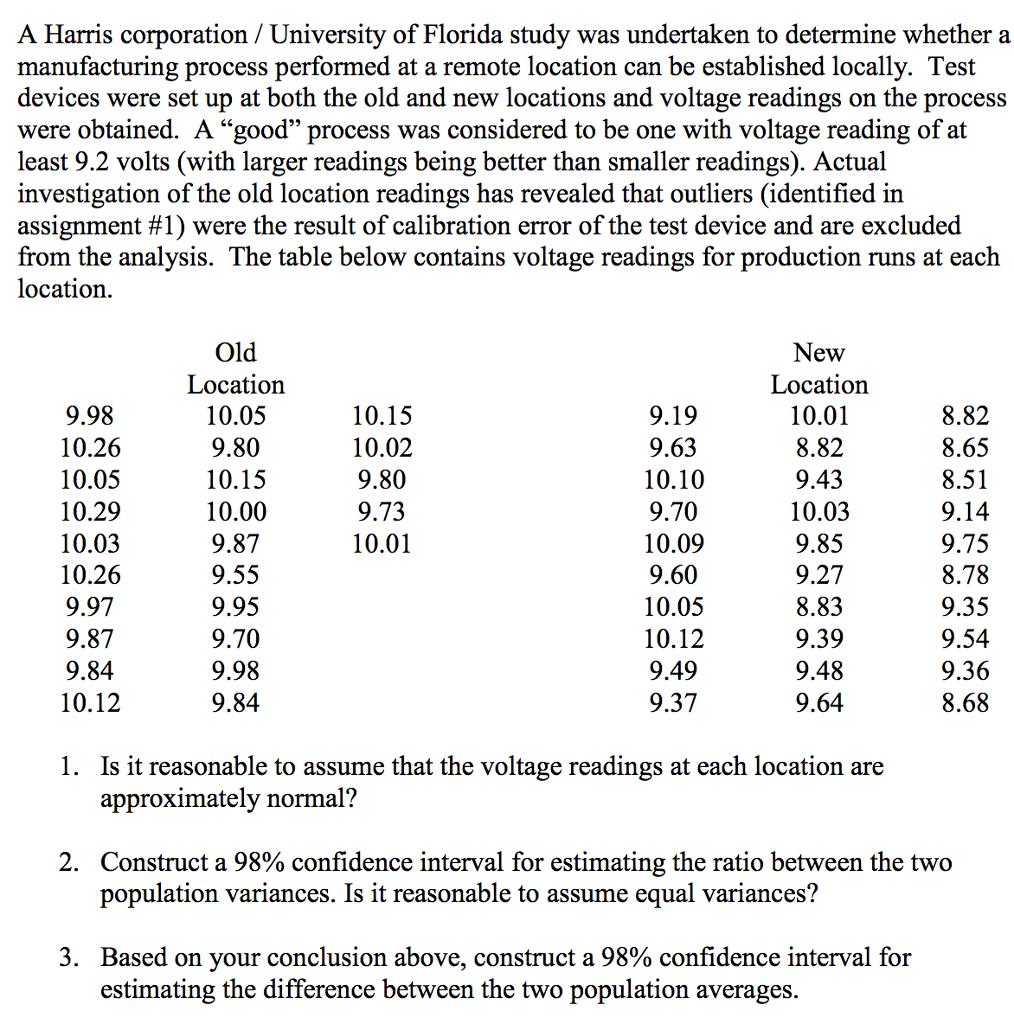 Solved A Harris Corporation University Of Florida Study Was 