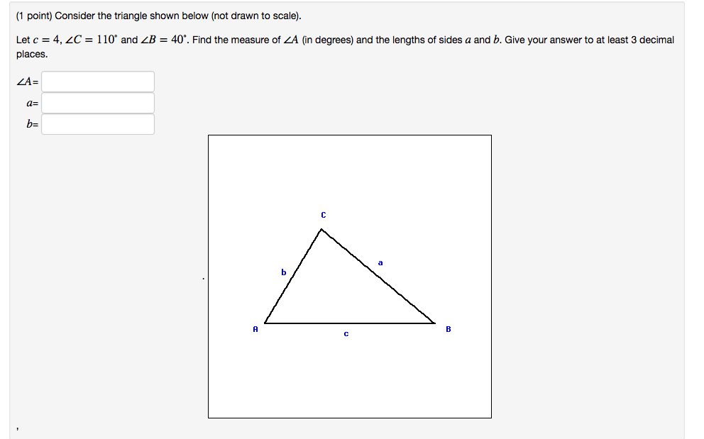 Solved Consider the triangle shown below (not drawn to | Chegg.com