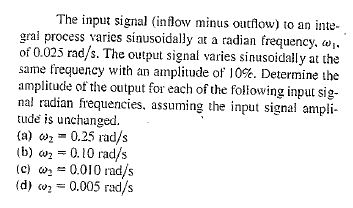 Ms Inflow Signal Solved The input signal (inflow minus outflow) to an | Chegg.com
