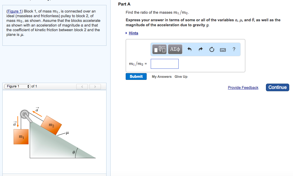 Solved Part A (Figure 1) Block 1, of mass m1, is connected | Chegg.com